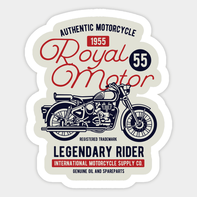 Royal Motorcycle Sticker by lionkingdesign